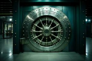 Vast Bank vault steel open door. Generate Ai photo