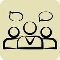 Icon Focus Group. related to Business Analysis symbol. hand drawn style simple design editable. simple illustration vector