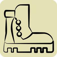 Icon Boots. related to Camping symbol. hand drawn style. simple design editable. simple illustration vector