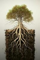 Section soil park tree root banner. Generate Ai photo