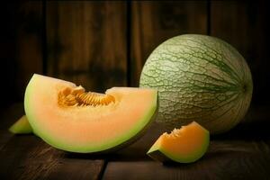 Juicy melon fruit. Generate Ai photo