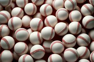 Sportive baseball ball background. Generate Ai photo