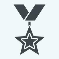 Icon Medal 1. related to Award symbol. glyph style. simple design editable. simple illustration vector