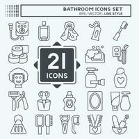 Icon Set Bathroom. related to Clinic symbol. line style. simple design editable. simple illustration vector