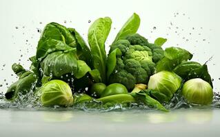 Fresh Vegetables with Water Droplets - Nature's Elegance. Generative By Ai photo