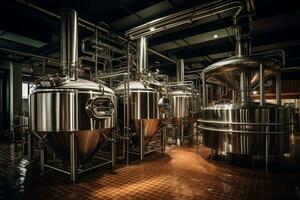 A Technological Journey in the Brewhouse. Generative By Ai photo