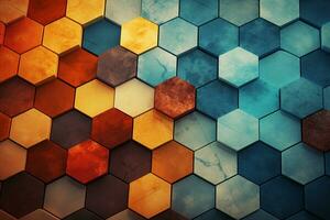 Geometric Design with Hexagons. Generative By Ai photo