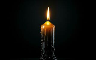 Large Candle Against a Dark Background, Generative Ai photo
