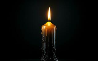 Large Candle Against a Dark Background, Generative Ai photo