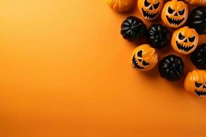 Top View Photo of Halloween Decoration on an Isolated Background, Generative Ai