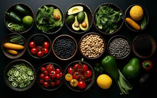 Farmers' Market Bounty - Colorful Baskets of Produce. Generative By Ai photo
