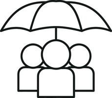 Umbrella protection icon symbol vector image. Illustration of the safety protect umbrella security design image