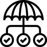 Umbrella protection icon symbol vector image. Illustration of the safety protect umbrella security design image