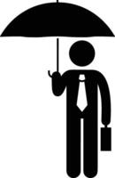 Umbrella protection icon symbol vector image. Illustration of the safety protect umbrella security design image