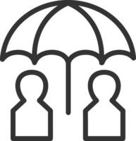 Umbrella protection icon symbol vector image. Illustration of the safety protect umbrella security design image