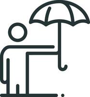 Umbrella protection icon symbol vector image. Illustration of the safety protect umbrella security design image