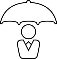 Umbrella protection icon symbol vector image. Illustration of the safety protect umbrella security design image