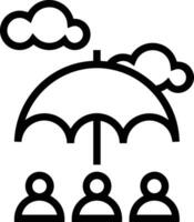 Umbrella protection icon symbol vector image. Illustration of the safety protect umbrella security design image