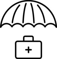 Umbrella protection icon symbol vector image. Illustration of the safety protect umbrella security design image