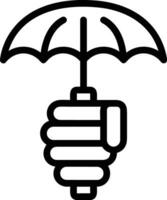 Umbrella protection icon symbol vector image. Illustration of the safety protect umbrella security design image