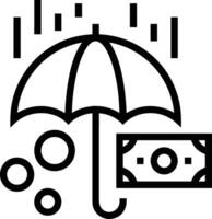 Umbrella protection icon symbol vector image. Illustration of the safety protect umbrella security design image