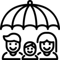 Umbrella protection icon symbol vector image. Illustration of the safety protect umbrella security design image