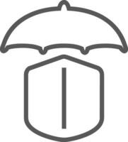 Umbrella protection icon symbol vector image. Illustration of the safety protect umbrella security design image