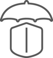 Umbrella protection icon symbol vector image. Illustration of the safety protect umbrella security design image