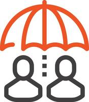 Umbrella protection icon symbol vector image. Illustration of the safety protect umbrella security design image