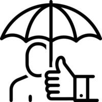 Umbrella protection icon symbol vector image. Illustration of the safety protect umbrella security design image