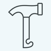 Icon Hammer. related to Camping symbol. line style. simple design editable. simple illustration vector