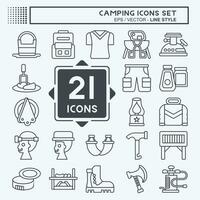 Icon Set Camping. related to Adventure symbol. line style. simple design editable. simple illustration vector