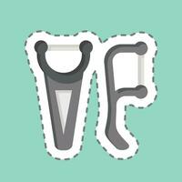 Sticker line cut Floss. related to Bathroom symbol. simple design editable. simple illustration vector