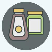 Icon Seasonings. related to Camping symbol. color mate style. simple design editable. simple illustration vector