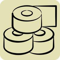 Icon Toilet Paper. related to Bathroom symbol. hand drawn style. simple design editable. simple illustration vector