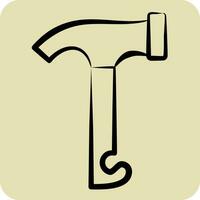 Icon Hammer. related to Camping symbol. hand drawn style. simple design editable. simple illustration vector