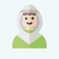 Icon Arab Man. related to Saudi Arabia symbol. flat style. simple design editable. simple illustration vector