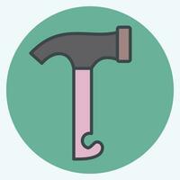 Icon Hammer. related to Camping symbol. color mate style. simple design editable. simple illustration vector