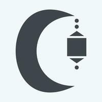 Icon Crescent Moon. related to Saudi Arabia symbol. glyph style. simple design editable. simple illustration vector