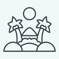 Icon Oasis. related to Saudi Arabia symbol. line style. simple design editable. simple illustration vector