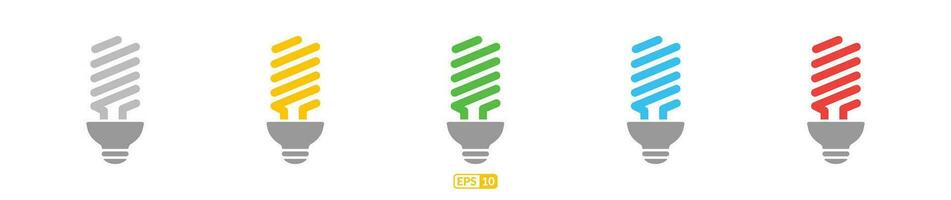 Bulb color icon set eps10. vector