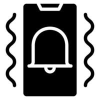 icono de glifo de campana de alarma vector