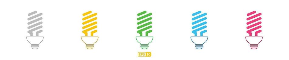 Bulb colorful icon set eps10. vector