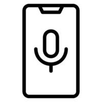 mobile phone line icon vector