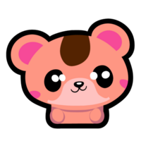 Cute kawaii baby bear isolated. illustration. png