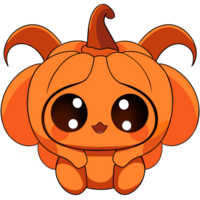 Cute cartoon pumpkin. illustration isolated ,Halloween. png