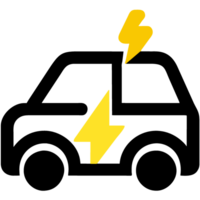 Electric car with lightning bolt icon , illustration png