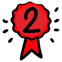número 2 con rojo cinta icono , ilustración. png