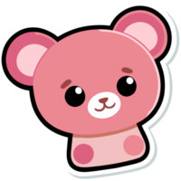 Cute pink teddy bear  illustration isolated . Hand drawn cartoon character. png