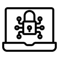 cyber security line icon vector